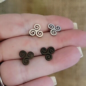 Celtic Triskele Stud Earrings, choice of color